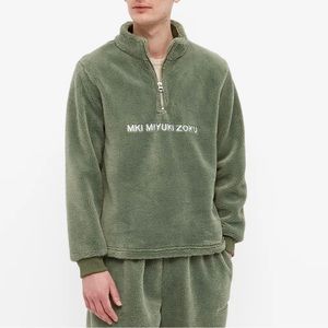 NWT MKI Miyuki-Zoku Sherpa Quarter Zip Jacket - Sage Green